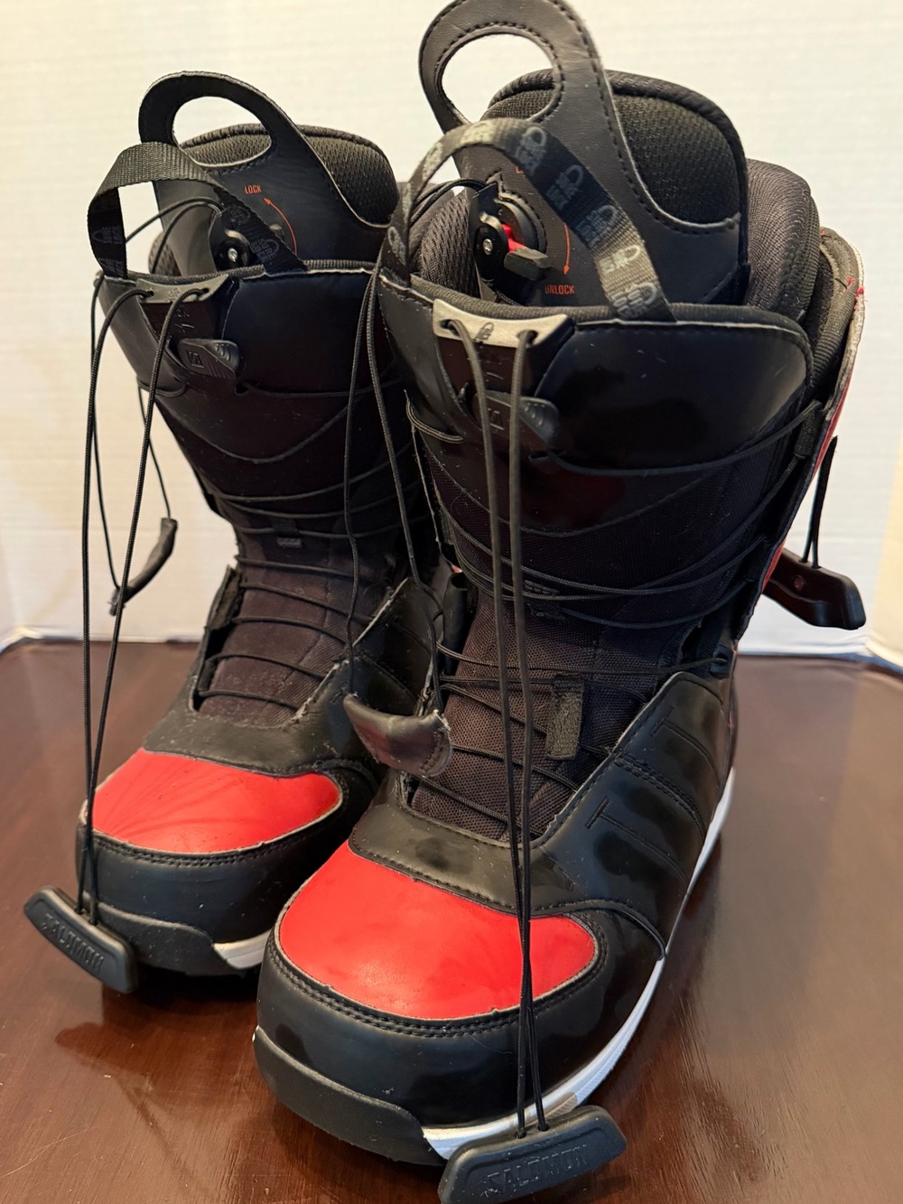 Salomon Black and Red Men's Snowboard Boots